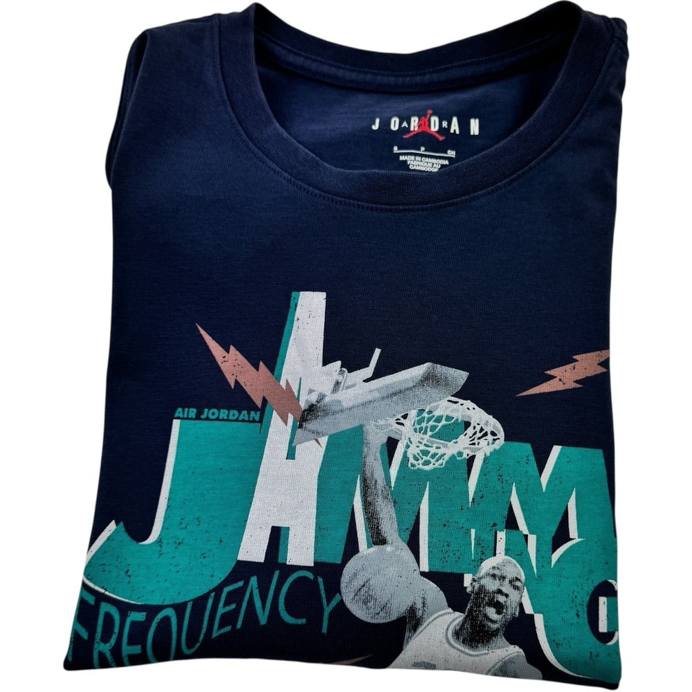 Jordan Blue Short Sleeve Active Graphic T-Shirt Jam King Cotton Men's Small NWT